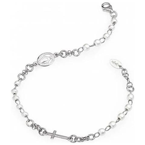Bracciale In Argento 925 - Collezione Rosari - Colore Rodio - Misura Unica Bracciale Rosario Perle - Foto 3