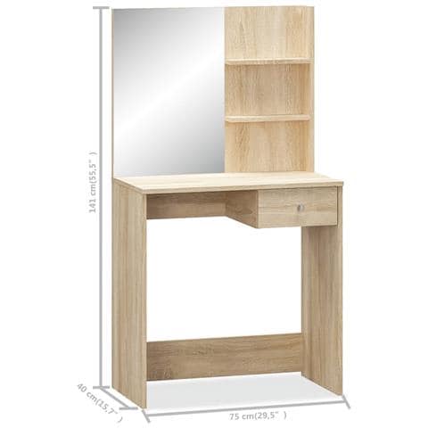 Toeletta in Legno Multistrato 75x40x141 cm Rovere - Foto 2