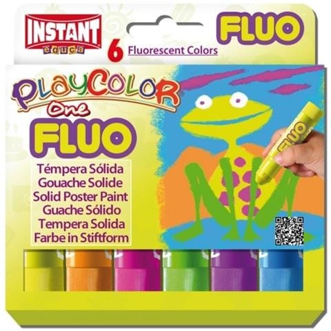 Instant Tempera Solida Playcolor One Fluo 6 Colori In Stick Da 10gr - Foto 1