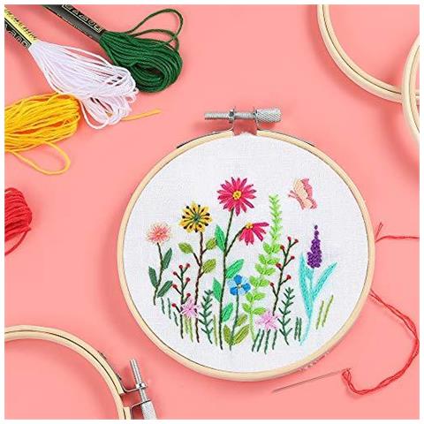 6 Pezzi Embroidery Hoop 4 Pollici A 10 Pollici Di Bamb Circolo Punto Croce Del Cerchio Dellanello Per Il Ricamo E Punto Croce Del Mestiere Di Cucito - Foto 4