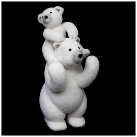 Luci Feeriche E Natale Orso Polare + 2 Bimbi In Polistirolo - H 52 Cm - Foto 1