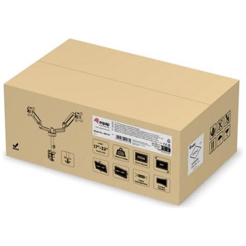 Supporto da Tavolo 650133 Su Scrivania per Doppio Monitor da 17"-32" Colore Nero - Foto 8