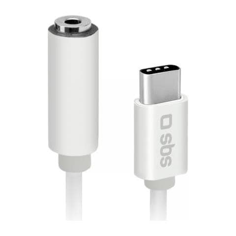 Sbs Teintjacktycfmw Cavo Per Cellulare Bianco 0,09 M 3.5mm Usb C - Foto 1
