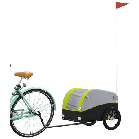 Rimorchio Da Bici Nero E Verde 30 Kg In Ferro - Foto 3