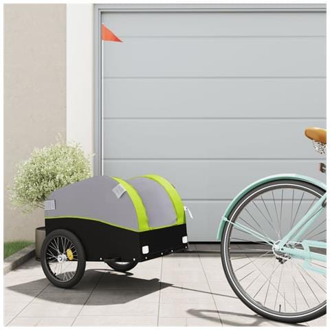 Rimorchio Da Bici Nero E Verde 30 Kg In Ferro - Foto 1