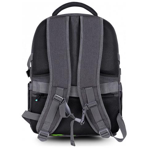 HTE17UF zaino Zaino da viaggio Nero, Grigio Rete, Poliestere, Plastica riciclata, Acciaio - Foto 2