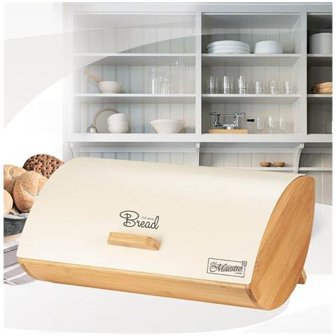 Portapane Mr-1775-ivory Avorio Legno Metallo Bambù 25 X 13,3 X 36,5 Cm - Foto 2