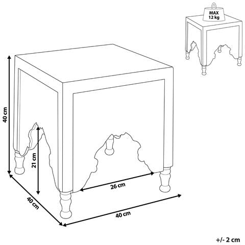 Tavolino Legno Di Mango Chiaro 40 X 40 Cm Kadma - Foto 2
