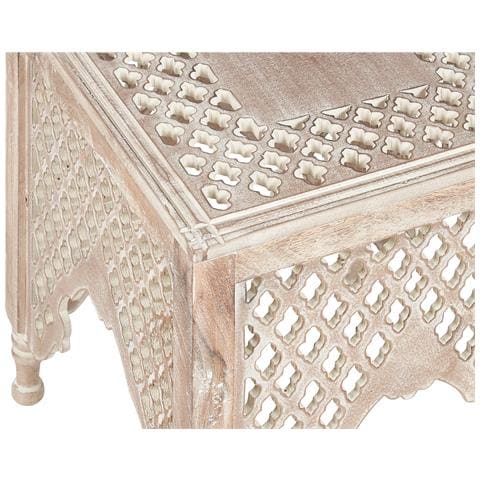 Tavolino Legno Di Mango Chiaro 40 X 40 Cm Kadma - Foto 7