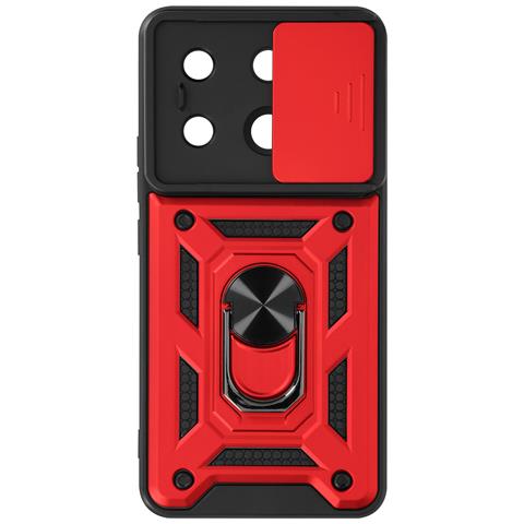 Cover Per Xiaomi Redmi Note 13 Pro 5g Anello Supporto Coprifotocamera, Rosso - Foto 1