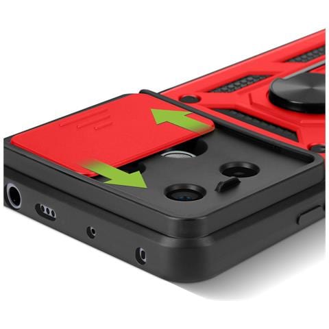 Cover Per Xiaomi Redmi Note 13 Pro 5g Anello Supporto Coprifotocamera, Rosso - Foto 5