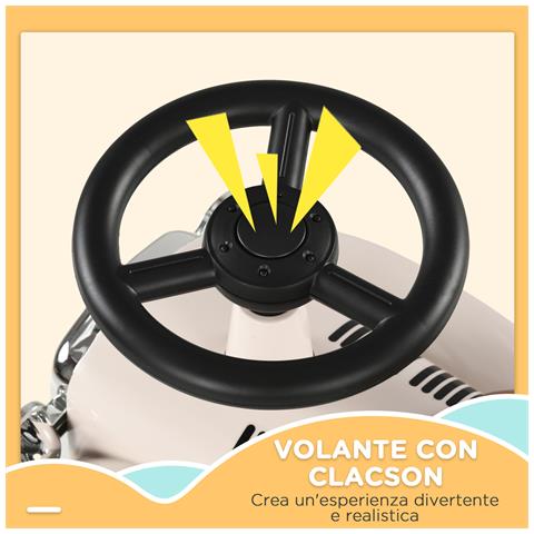 Macchina Per Bambini 12-36 Mesi Con Clacson E Vano Portaoggetti A Scomparsa, In Pp E Metallo, 58x27x35 Cm - Foto 2