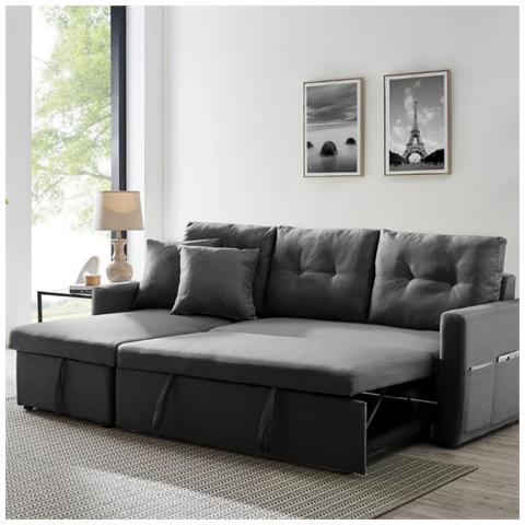 Malmo Divano Letto Angolare Grigio A 4 Posti - Foto 4