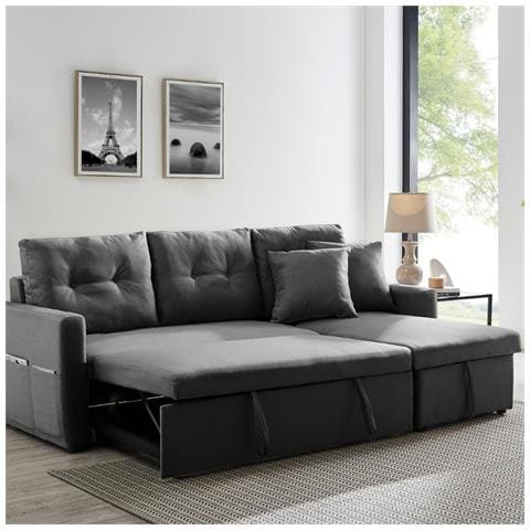 Malmo Divano Letto Angolare Grigio A 4 Posti - Foto 1