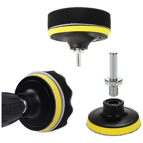 Kit 11 Spugne Platorello 6" 150 Mm Disco Spugna Per Lucidatrice Lucidatura Auto - Foto 3