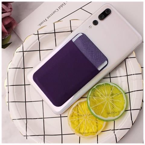 Adesivo Tascabile Porta Carte Per Cellulare In Lycra Elastica Per Il Retro Del Telefono Blue - Foto 3