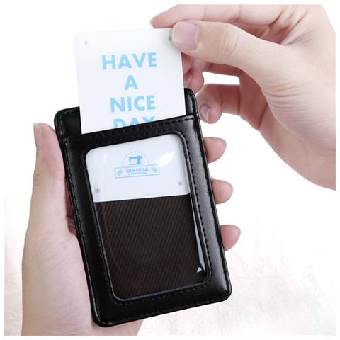 Porta Carte D'identità Verticale In Vera Pelle Con Laccetto Black - Foto 4