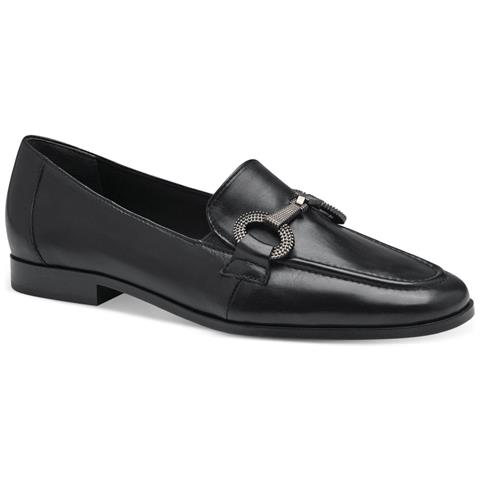 Black Casual Closed Loafers Mocassino Pelle Scarpe Donna Nero Eu 36, 1-24217-42 001 - Foto 1