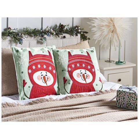 Set Di 2 Cuscini Cupcake Cotone 45 X 45 Cm Rosso - Foto 1