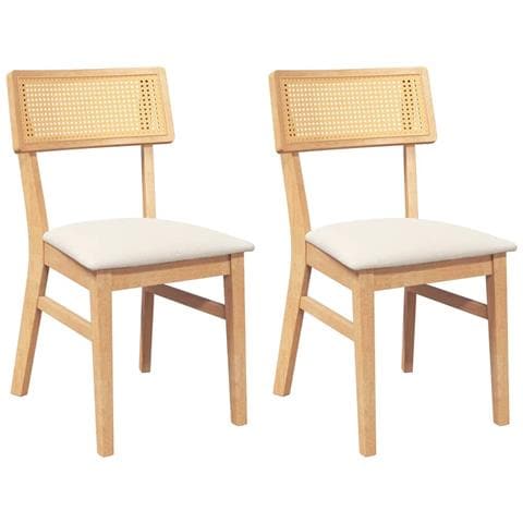 Sedie da Pranzo con Cuscini 2 pz in Legno Massello di Hevea - Foto 1