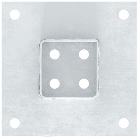 Basi per Pali Quadrate 4 pz Argento 61x61 mm in Acciaio Zincato - Foto 9