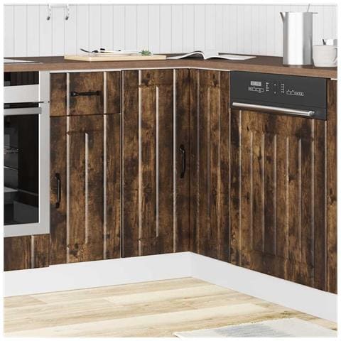 Mobile Base Ad Angolo Cucina Lucca Rovere Fumo In Truciolato - Foto 3