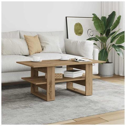 Tavolino Salotto Rovere Artigianale 102x55x42 Cm Multistrato - Foto 3