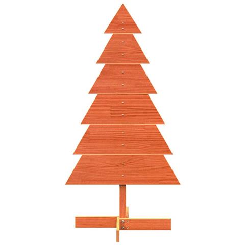 Albero Di Natale Marrone Cera 120 Cm In Legno Massello Di Pino - Foto 3