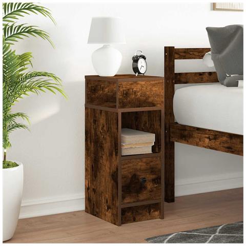 Comodino Con Cassetto Rovere Fumo 25x31x66 Cm - Foto 3