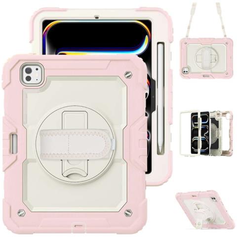 Custodia Per Ipad Pro 11"" Con Supporto Rotante E Cinghia, Elegante Rosa Rel. - Foto 1