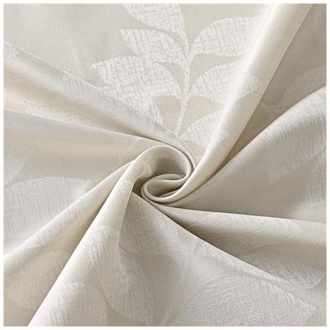 Tende Oscuranti Per Camera Da Letto 140cm X 260cm Con Motivo A Foglie Jacquard - Poliestere Bianco Sporco D - Foto 5