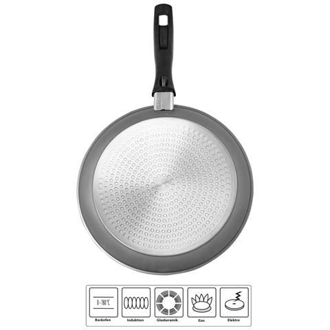 Padella In Alluminio Con Ottimo Rivestimento Antiaderente, Senza Coperchio, Anche Per Induzione, 24 Cm - Foto 2