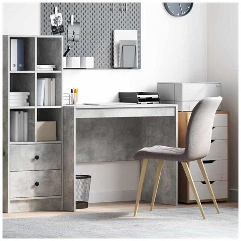 Scrivania per computer Grigio cemento Pannello MDF 90 x 50 x 76 cm - Foto 2
