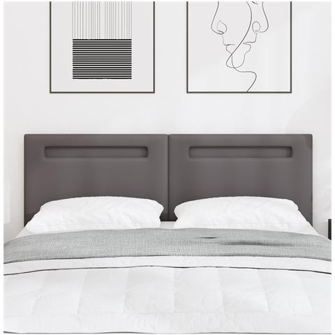 Testiera Design semplice Grigio 160 cm in Ecopelle - Foto 2