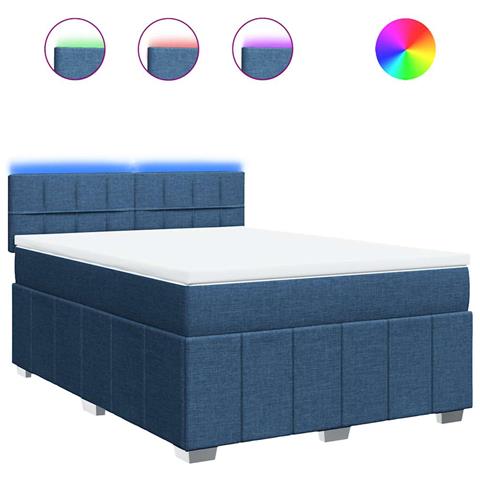 Giroletto a Molle con Materasso Blu 140x190 cm in Tessuto - Foto 1