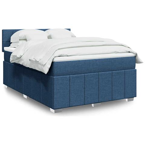 Giroletto a Molle con Materasso Blu 140x190 cm in Tessuto - Foto 2