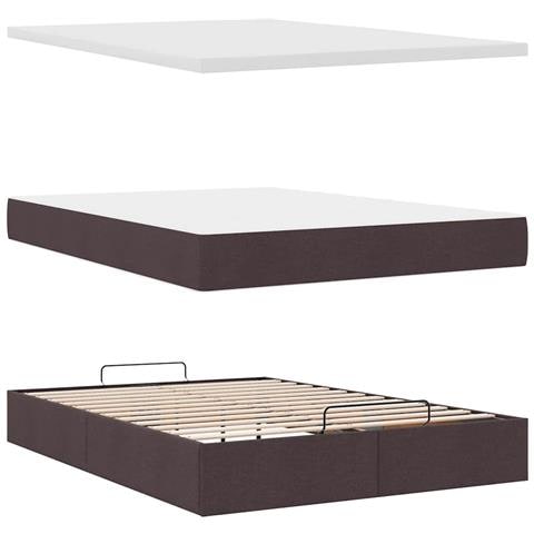 Struttura Letto Pouf con Materasso 140x200 cm in Tessuto - Foto 9