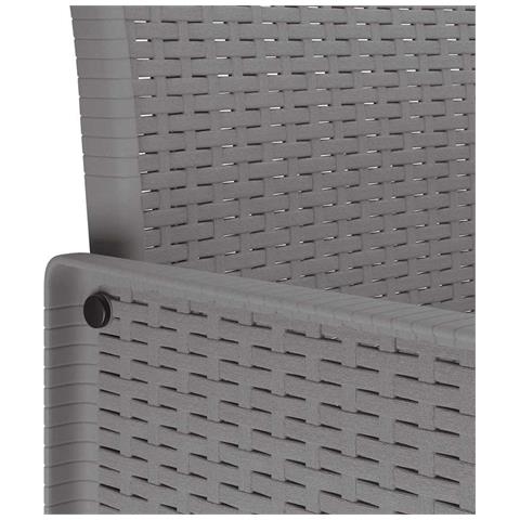 Sedia da Giardino 4 pcs Grigio chiaro 53 x 49 x 85 cm PP - Foto 9
