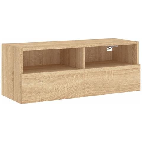 Mobile TV a Parete Rovere Sonoma 80x30x30 cm Legno Multistrato - Foto 1