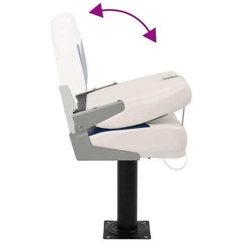 Set Sedile per Barca Pieghevole 2pz Blu e Bianco 41x36x48 cm - Foto 9