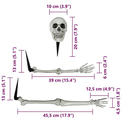 Scheletro di Halloween Bianco 20 x 10 x 9.5 cm Plastica - Foto 7