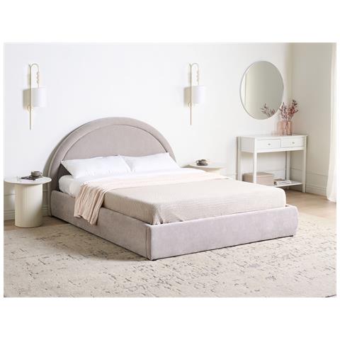 Letto Contenitore Ciniglia Mouzon 160 X 200 Cm Beige - Foto 1
