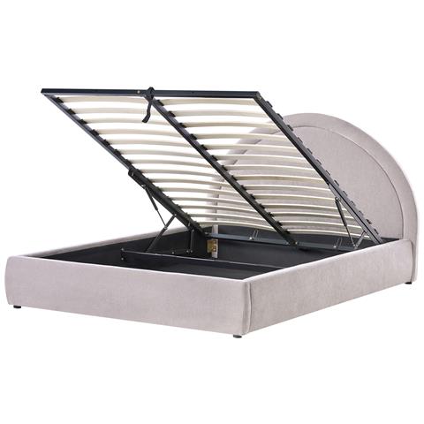Letto Contenitore Ciniglia Mouzon 160 X 200 Cm Beige - Foto 2