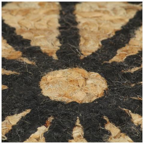 Lusso Casadino - Tappeto Lavorato A Mano In Juta Con Stampa Nera 150 Cm - Foto 5