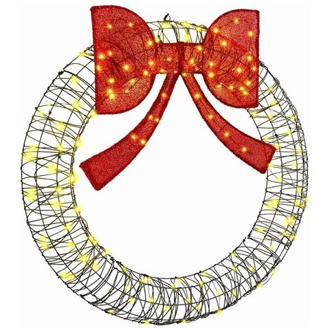 Ghirlanda con 150 LED Bianco caldo 120 cm Rattan - Foto 1