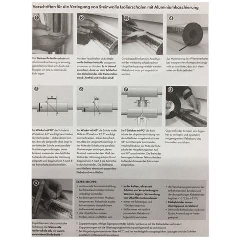 Isolamento Tubi Riscaldamento In Lana Di Roccia  48mm  20mm  1m  Alluminio - Foto 2
