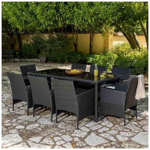 Set Tavolo Nero E 8 Sedie - Foto 2