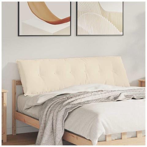 Cuscino per Schiena Beige 160 x 50 cm Tessuto in Microfibra - Foto 2