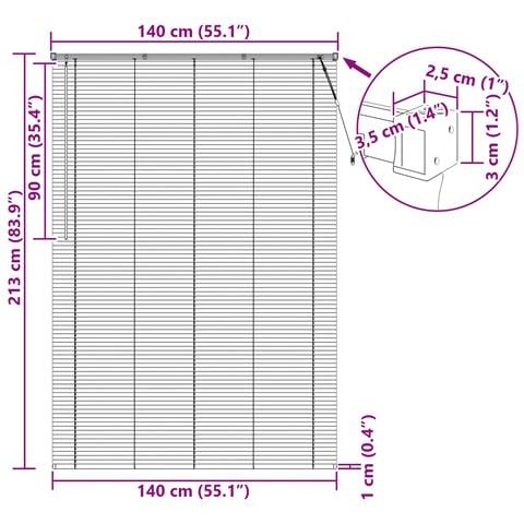 Tenda Veneziana Regolabile Bianco 213 x 140 cm PVC - Foto 9