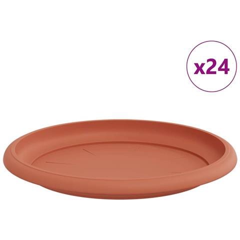 Vassoio Rotondo per Fiori 24 pcs Rosso Mattone Ø 14 x 2 cm - Foto 1